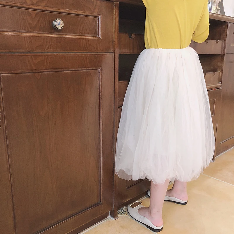 Юбки для девочек многослойная фатиновая сетчатая юбка из хлопка Женская