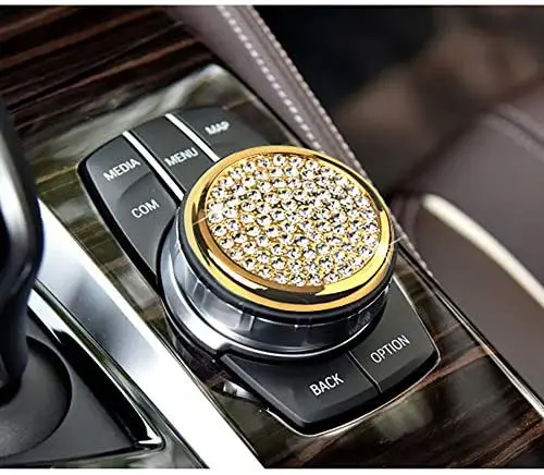 

TopDall Bling Media iDrive Control интерьерная наклейка Чехол Аксессуар большой золотой совместимый с BMW