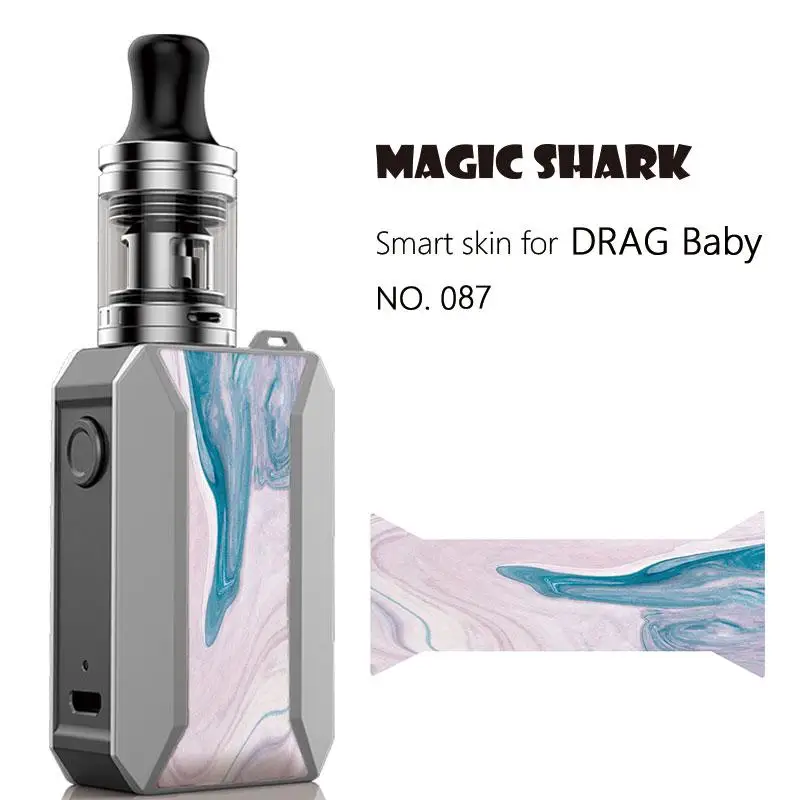 Волшебная Акула мечтательная Медуза Череп Паук женщина кожа Vape ультра тонкий чехол наклейка пленка для Voopoo Drag Baby Trio - Цвет: 087