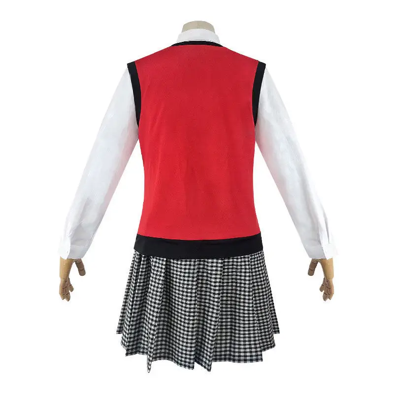 

Anime Kakegurui Midari Ikishima Cosplay Wigs Costumes School Girls Uniforms Vest Dress With Eye Mask&Socks For Halloween Party