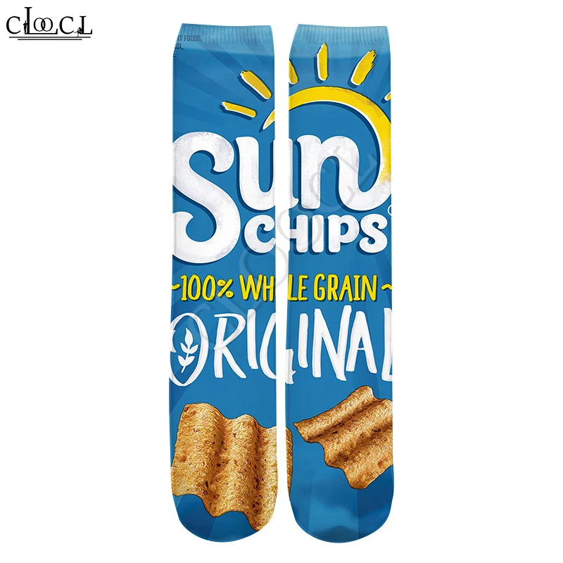 

CLOOCL 2021 New Delicious Snacks Potato Chips 3D Print Fashion Men Women Unisex Hot Selling Harajuku Korean Straight Socks