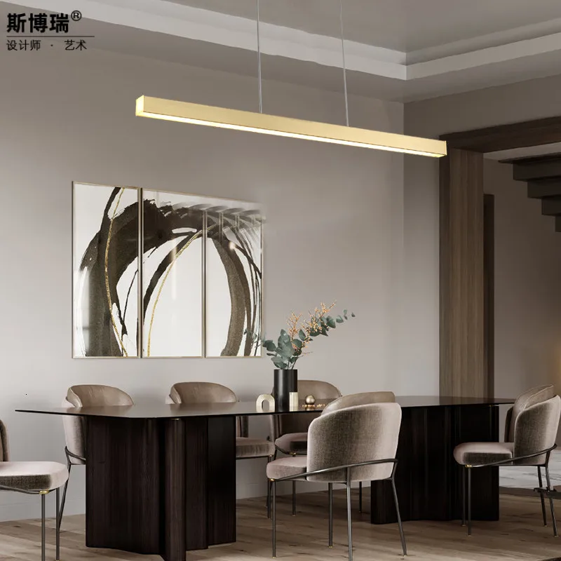 Медная люстра дизайнерская полоса стол Ресторан барная стойка Современный