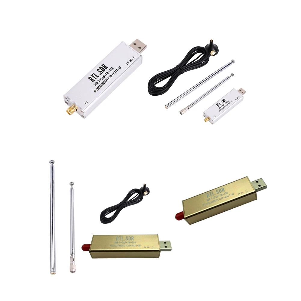

USB RTL SDR Receiver PPM TCXO RTL2832U 0.1MHz-1.7GHz Radio TV Tuner Receiver Automatic Searching Scanner Full Band Noise Rreduct