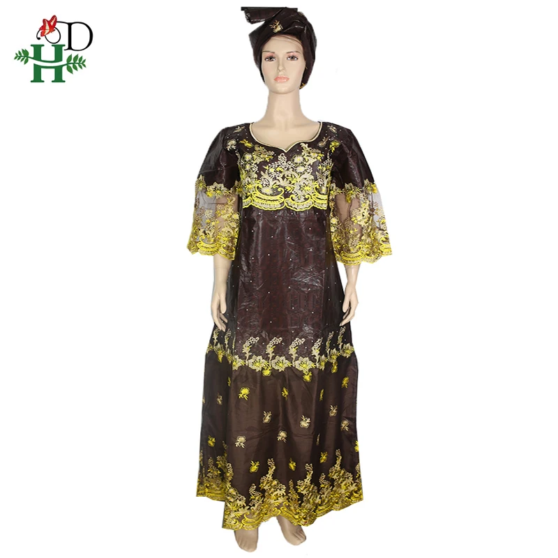 H &amp D платье с африканскими кружевами камнями Дашики платья для женщин Базен riche