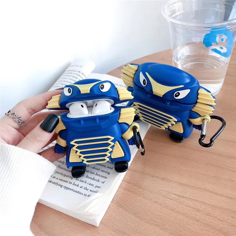 

3D Funny Cockroach Robot Cover For Airpod 2 Case Cover Soft Silicone Wireless Earpods Case For Apple Airpods Pro 3 with Keychain