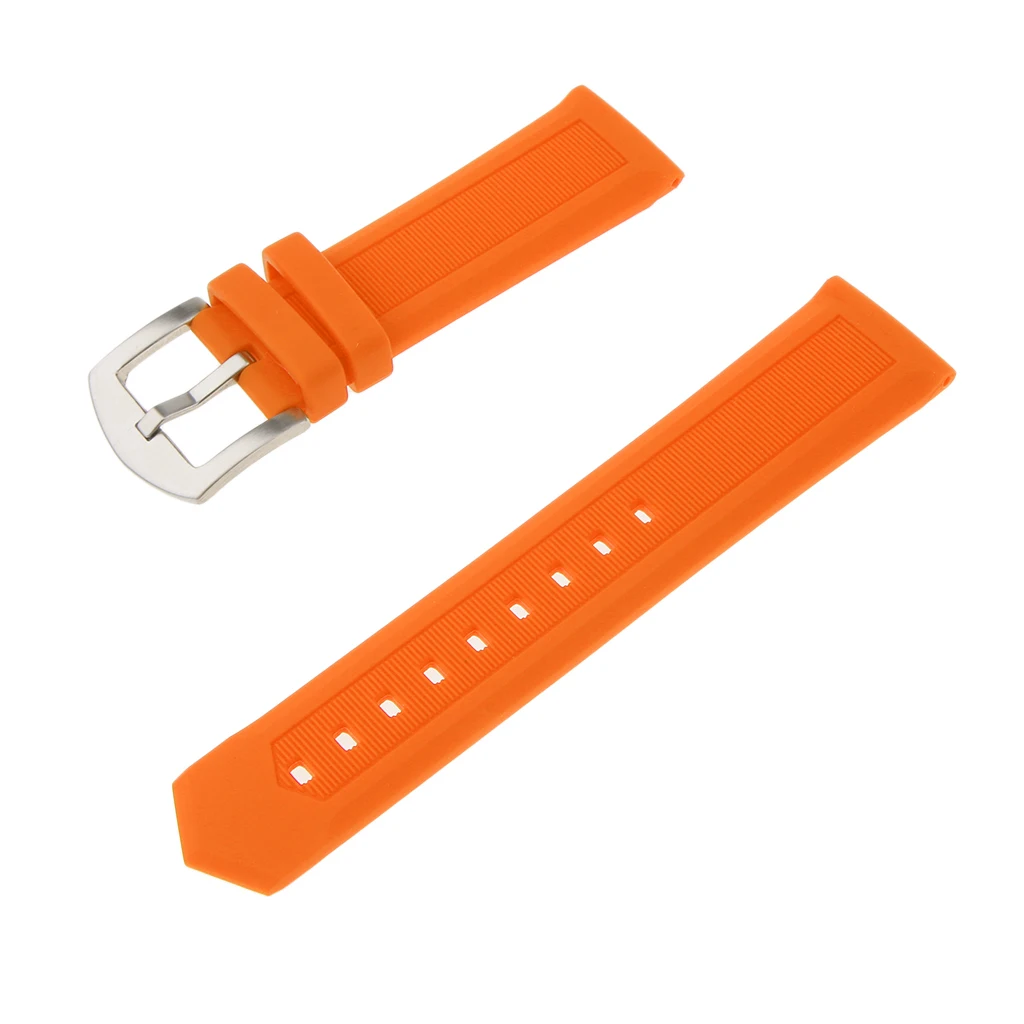 

Orange Waterproof Rubber Wristband Watch Band Strap Replace 19/20/21/22/mm