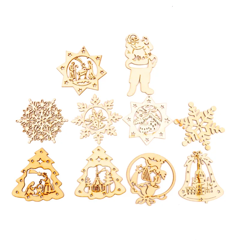 60 100 мм 10 шт деревянные рождественские серии с узором Скрапбукинг Ремесло