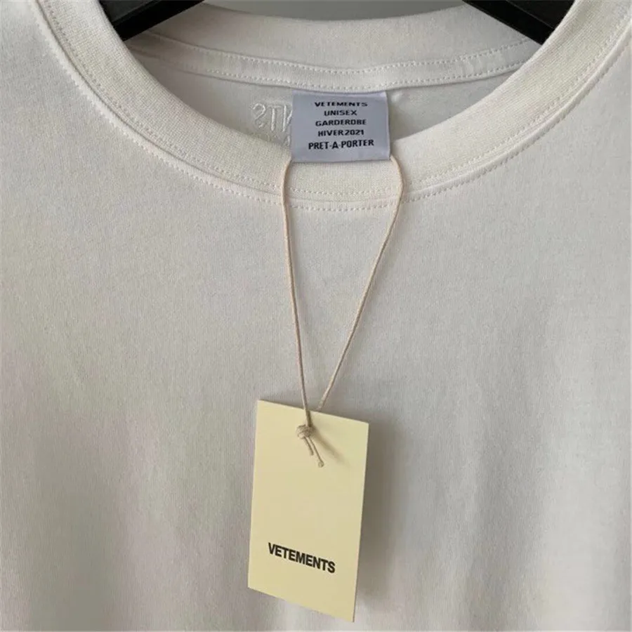 Белая футболка VETEMENTS Tick PERSON для мужчин и женщин мужская женская с принтом