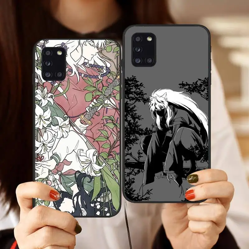 

Inuyasha Anime Cartoon Japanese Phone Case Black Color For Samsung s21 ultra s20 fe s10 a52 a32 a12 a72 a71 Note 20 10 Plus