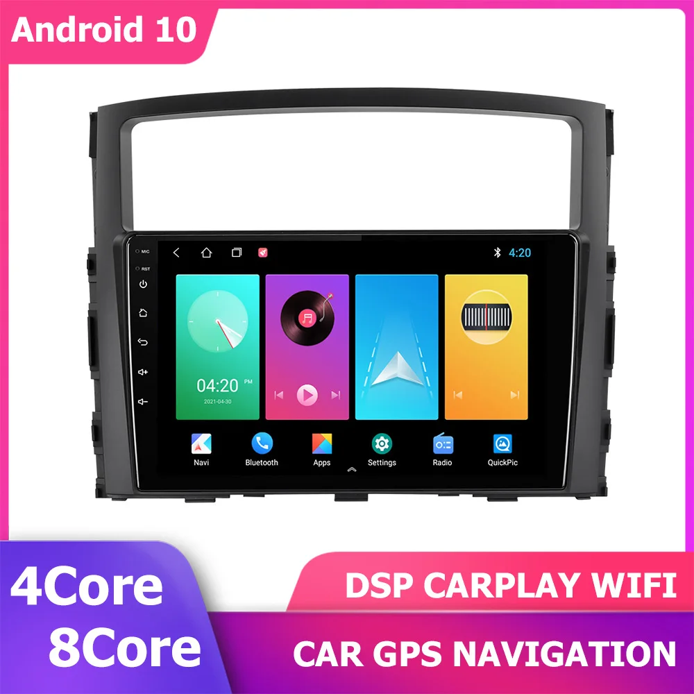 

9 ''Android 11 GPS плеер 1280*720 для MITSUBISHI Pajero V70 V80 2006-2014 СБ Navi DSP Carplay стерео навигация Мультимедиа