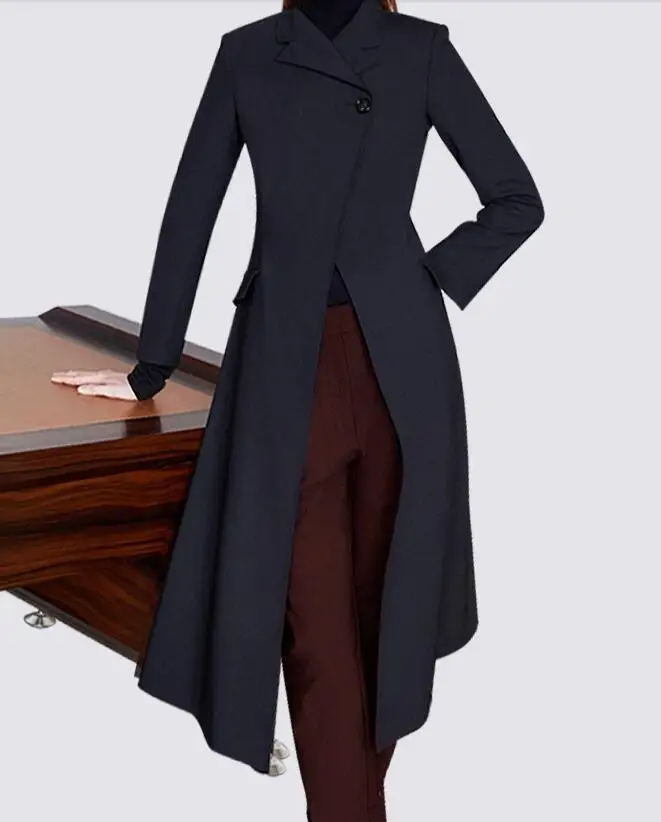 

S-6XL HOT / Spring/Autumn Women New Fashion Jacke Personalized Large size customizati Medium long high waist wool coat