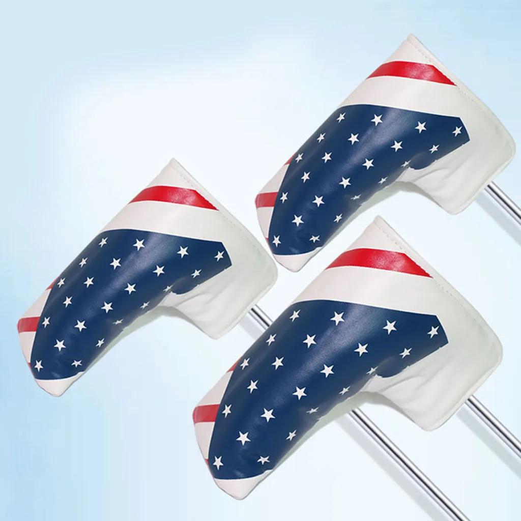 

Magnetic Golf Mallet Putter Head Cover USA Stars and Stripes Blade Putter Headcover Protect Sleeve