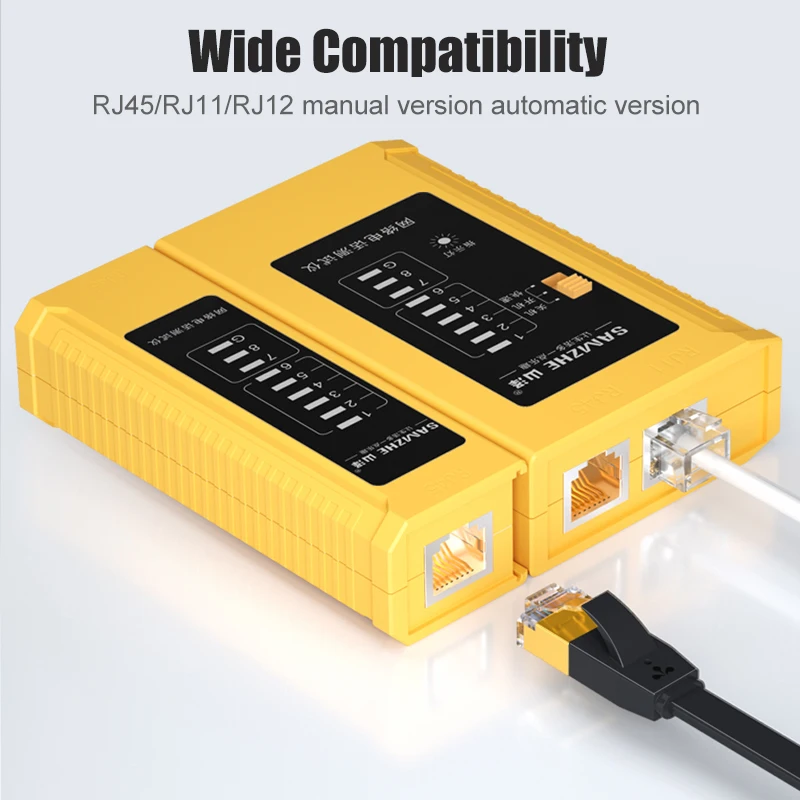 SAMZHE ручная версия сетевого кабеля тестер детектор RJ45 RJ11 RJ12 Cat6 Cat5 Lan кабель