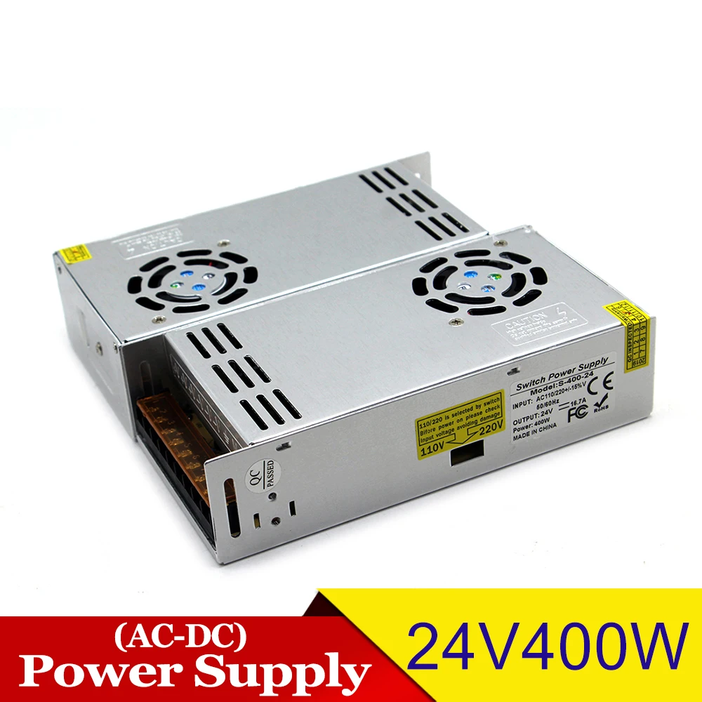 24V DC источник питания трансформатор драйвера 110v 220v AC к DC24V 16.7A 400W одиночный выход