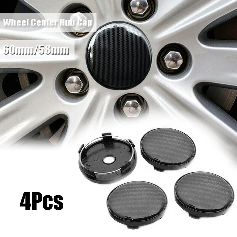 4 шт. Черный углеродного волокна ABS декоративное покрытие Центральная втулка