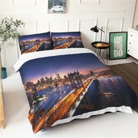 bed linen sets bedcover 3d print urban scenery series double bedding king queen size bedroom clothes