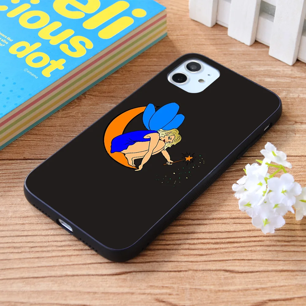 

For iPhone Fairy on moon Soft TPU border Apple iPhone Case