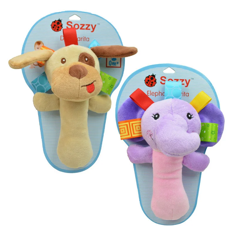 Sozzy ручные animarattle погремушки для младенцев bebe мобильные милые игрушки 9 моделей
