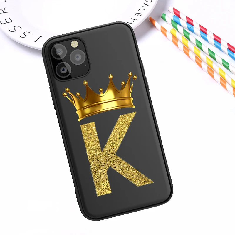 Чехол для iPhone X XR XS 11 Pro Max 6 6S 7 8 Plus с надписью монограммой черным золотом|Бамперы| |