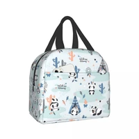 panda lunch bags for women insulated lunch box cooler tote bag with front pocket reusable lunch bag for men adults girls