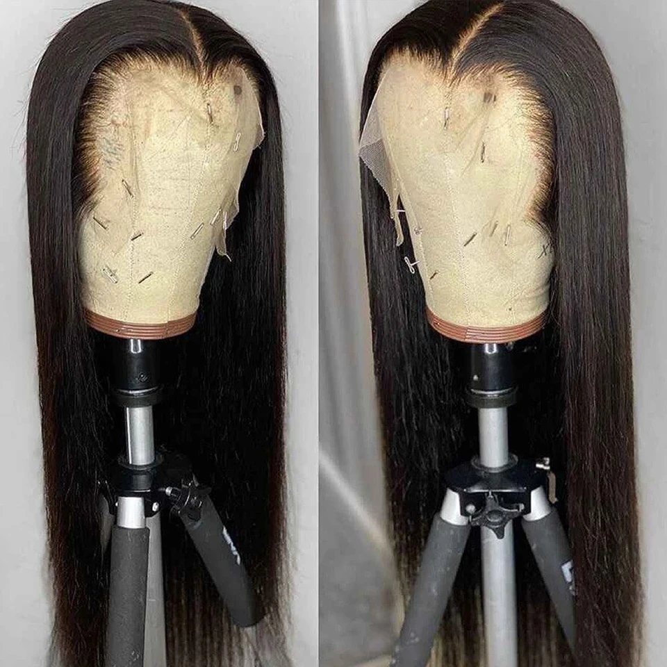 

180 Density 30 Inch Straight Lace Front Wig Hd Transparent Lace Frontal Wig T Part Brazilian Glueless Lace Front Human Hair Wigs