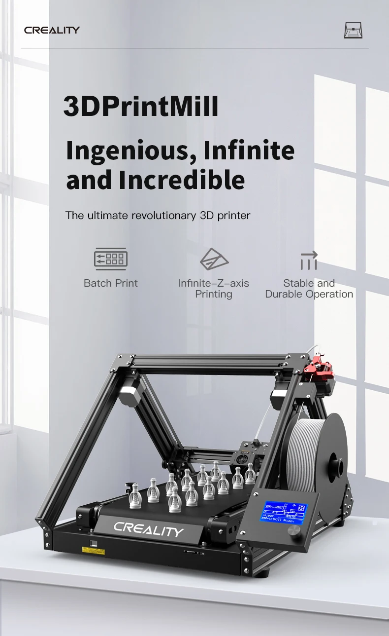 Creality CR-30 3dprintmill с бесконечной-Z-оси партийная печать двухступенчатый