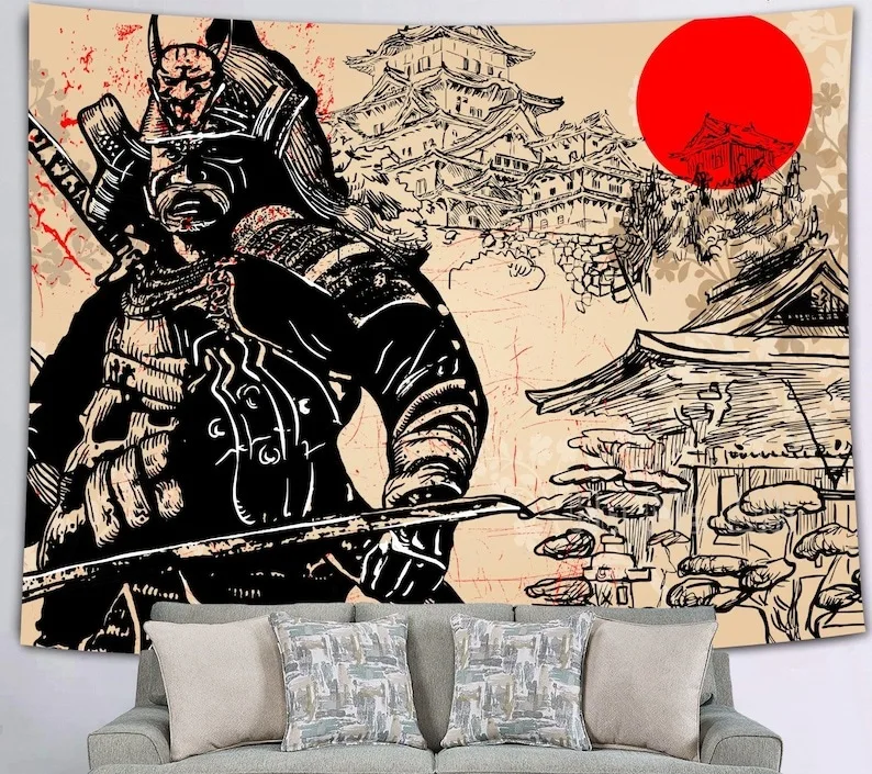 Самурайский гобелен в старинном японском стиле