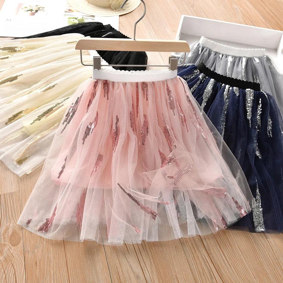 Модная детская танцевальная юбка-пачка для девочек Тюлевая юбка с блестками