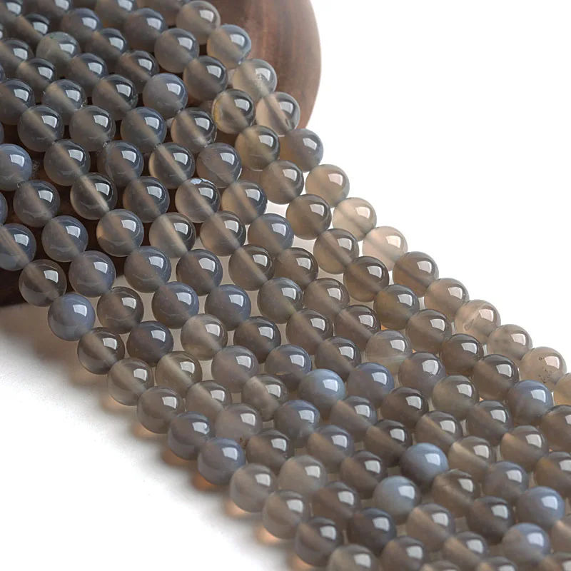

Natural Stone Grey Agates Labradorite Round Loose Spacer Beads For DIY Jewelry Making Bracelet Earrings 15''Inches 6 8 10mm