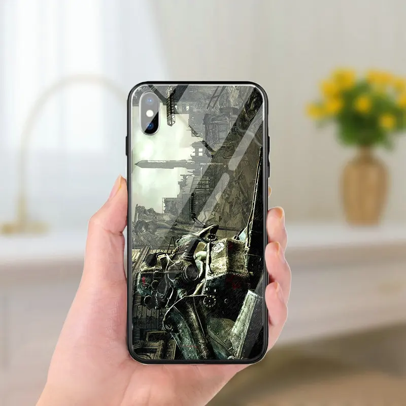 Чехол из закаленного стекла для iPhone 5 флип чехол X XR XS 11 Pro Max 7 6 6s 8 Plus видеоигр Fallout