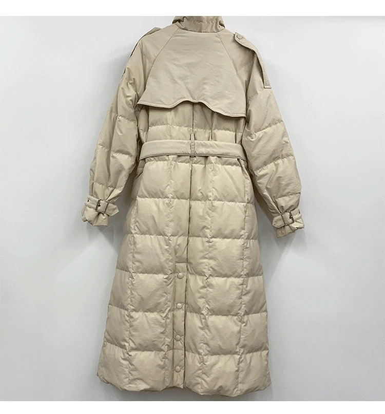 Стиль, пуховик, женское длинное зимнее приталенное пальто выше колена, корейский стиль