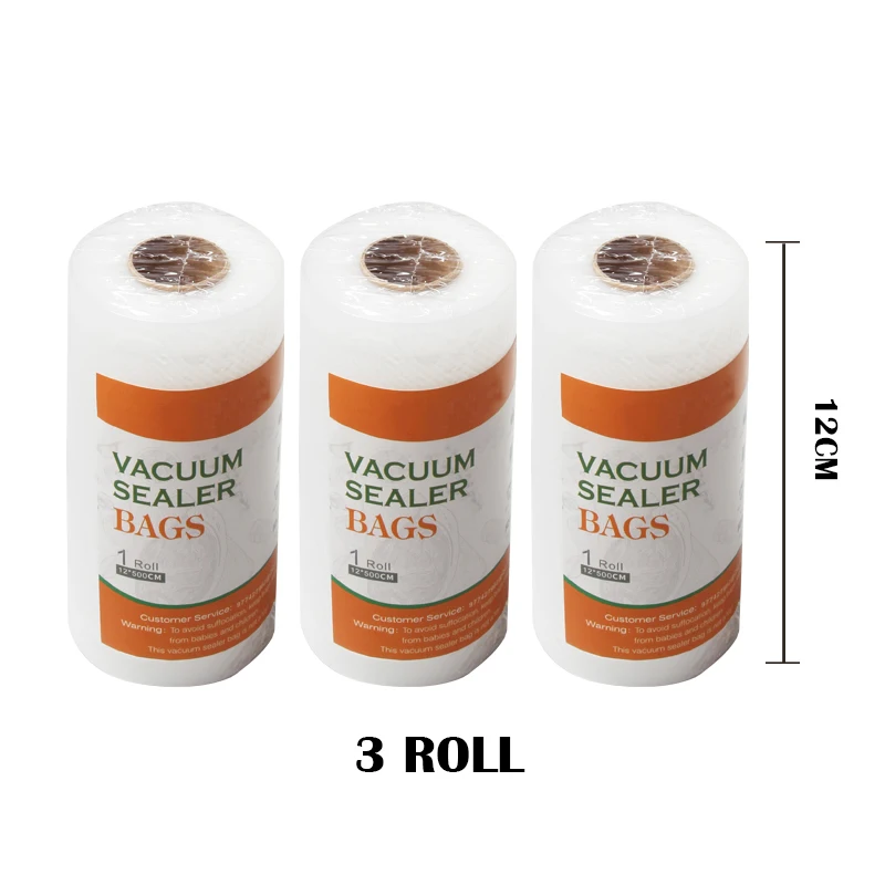 12X500CM 3ROLLS Пищевая вакуумная сумка, кухонные пакеты для хранения продуктов для вакуумного упаковщика, пищевая свежесть, длительное хранение 12 \ 15 \ 17 \ 20 \ 25 \ 28 см* 500 см - Цвет: 12X500CM 3ROLLS