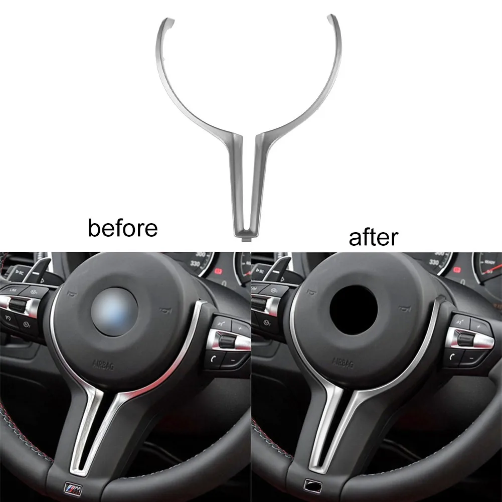 

Car Steering Wheel Trim Cover Décor Silver Fit For BMW M F87 F80 F10 X5 X6 M M2 F87 2016-2018 M3 F80 2014-2018