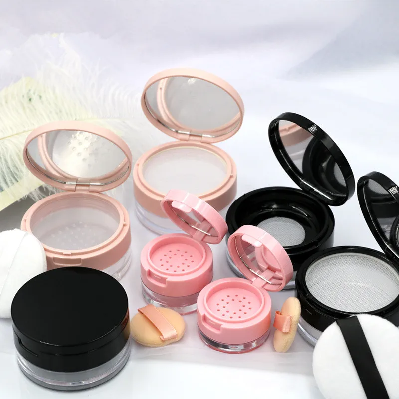 Портативный пластиковый контейнер для пудры ручной Пустой свободный горшок с