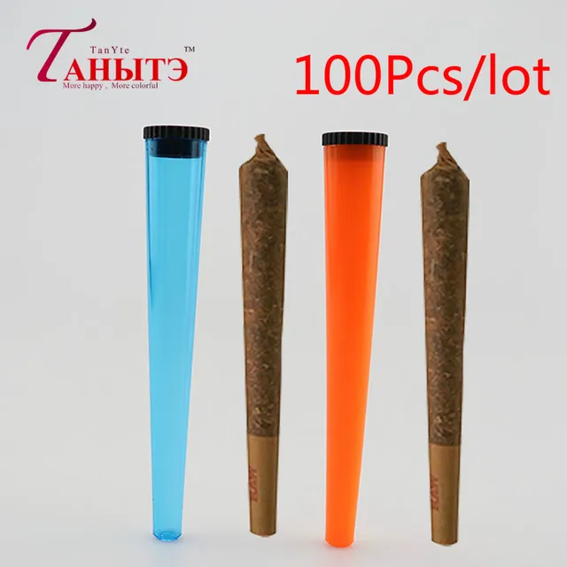 100pcs/lot Doob Tube Vial Waterproof Airtight Smell Proof Odor Sealing Container Cigarette Storage Cones Weed Box Accessories