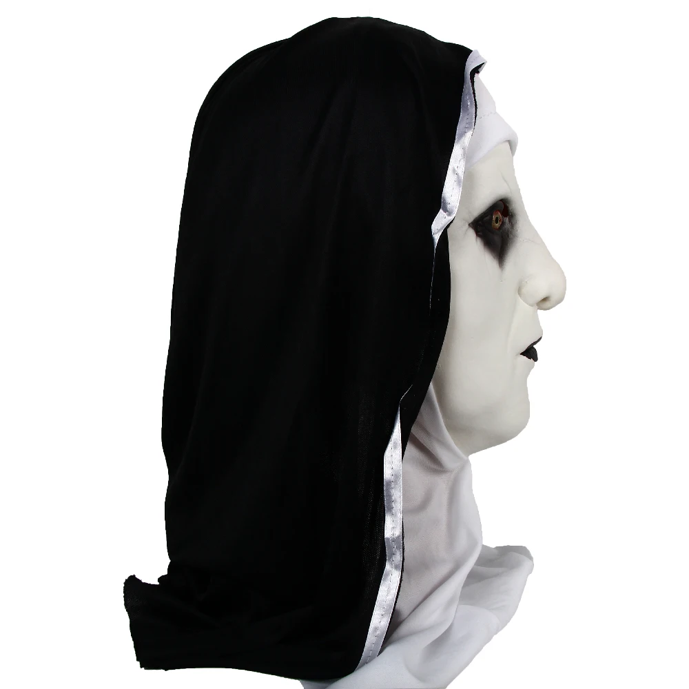 Страшная ужасная латексная маска монахини головной платок валак реквизит для