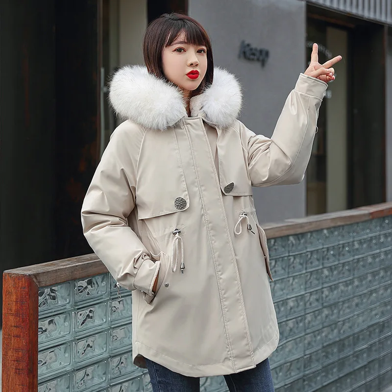 

Winter new Korean version plus velvet padded jacket women's self-cultivation warmth down padded jacket to overcome the tide