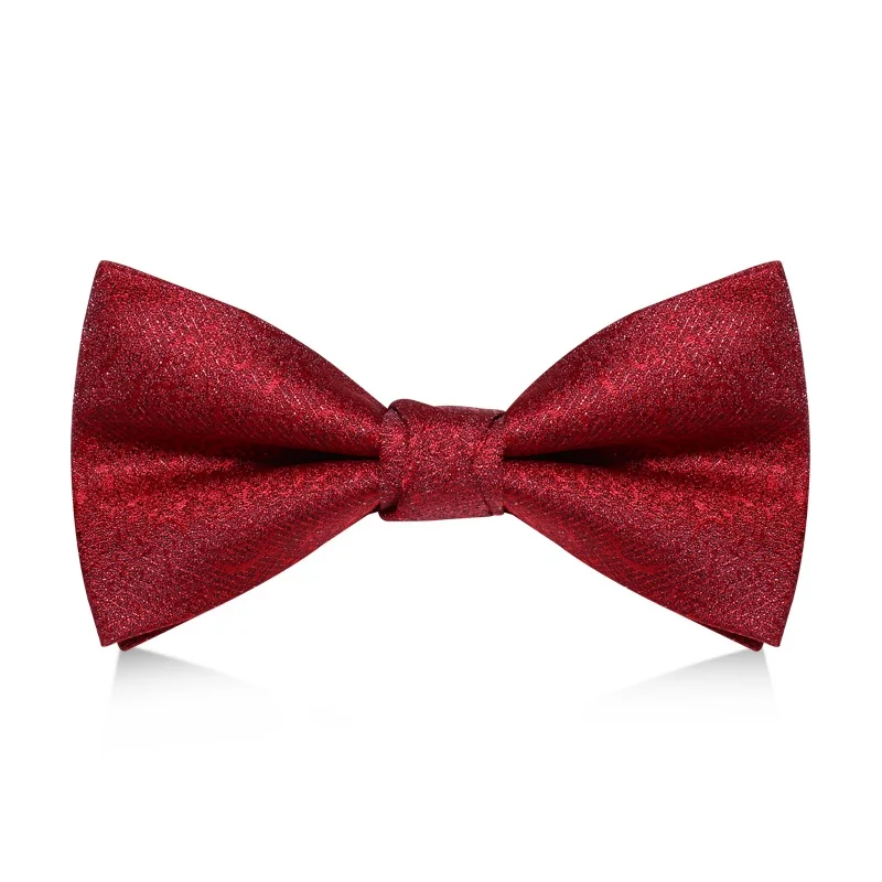 

2020 Brand New Fashion Men's Bow Ties Double Fabric Twill Red Bowtie Banquet Wedding Bridegroom Host Butterfly Tie with Gift Box