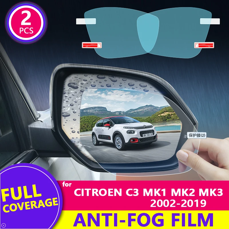 Для Citroen C3 2002 2019 MK1 MK2 MK3 2017 2018 пленка на зеркало заднего вида HD противотуманная