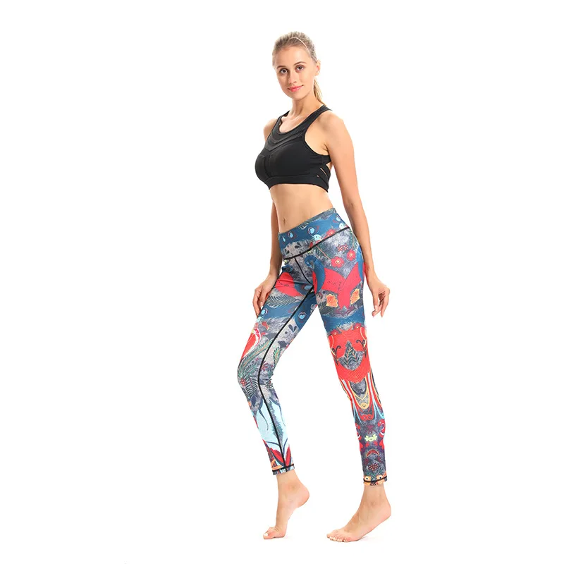 

Lovebird print leg Fitness Leggings Women Stretch Yoga Pant High Waist Sport Leggings Female Workout Pants Yoga Running Leggings