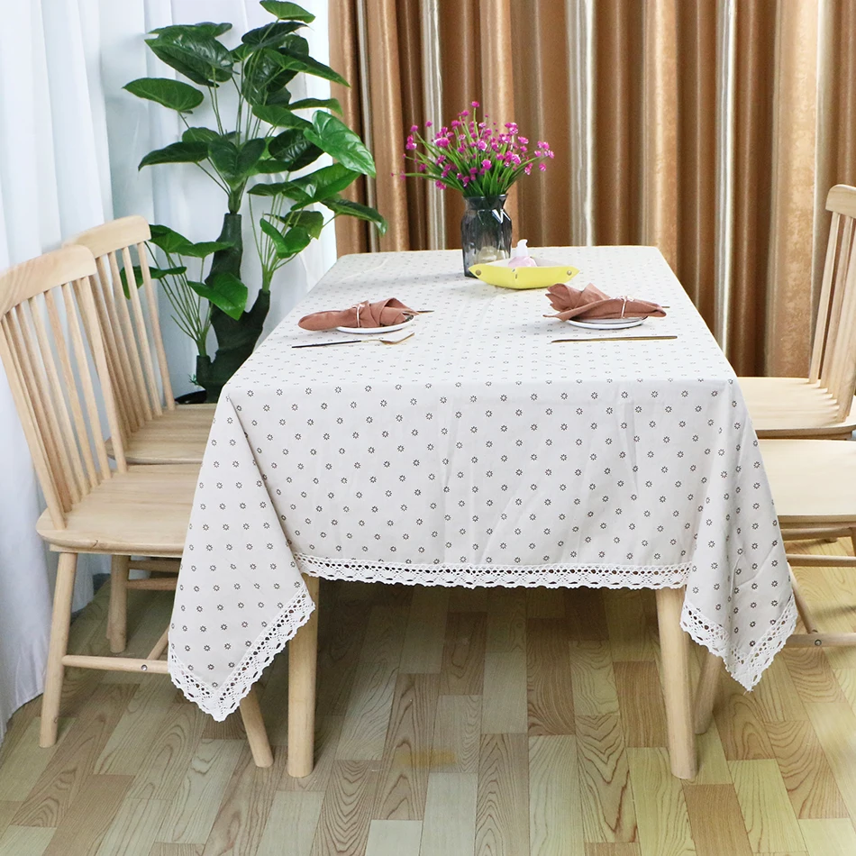 Прочная плотная скатерть с цветочным узором из полиэстера для кухни ужина