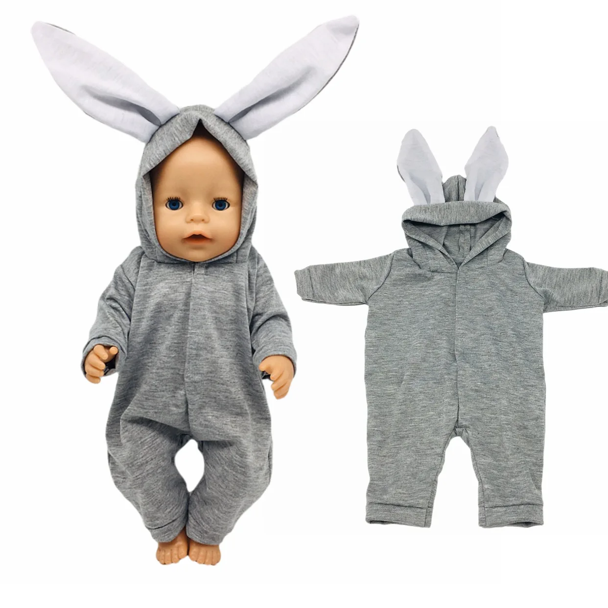 

2021 New Fit 18 inch 43cm Born New Baby Doll Clothes Accessories Fox One-piece Clothes suit For Baby Birthday Gift