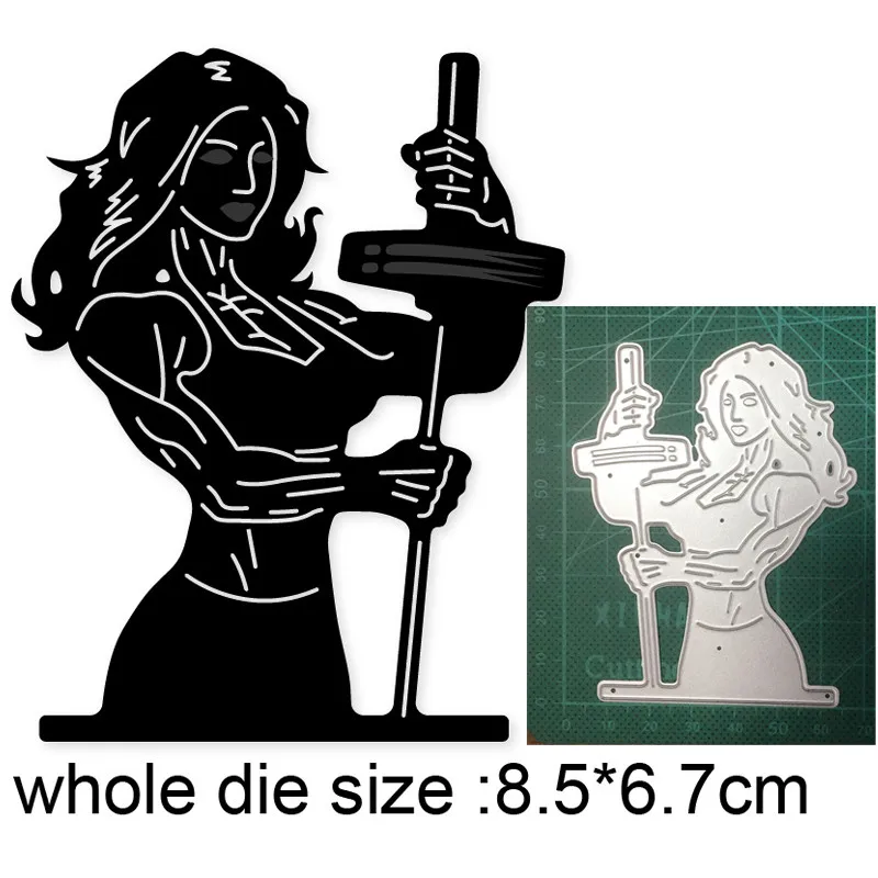 

Woman Girl Sword New 2021 Metal Cutting Dies for DIY Scrapbooking Paper and Card Making Decorative Embossing Dies Craft dies
