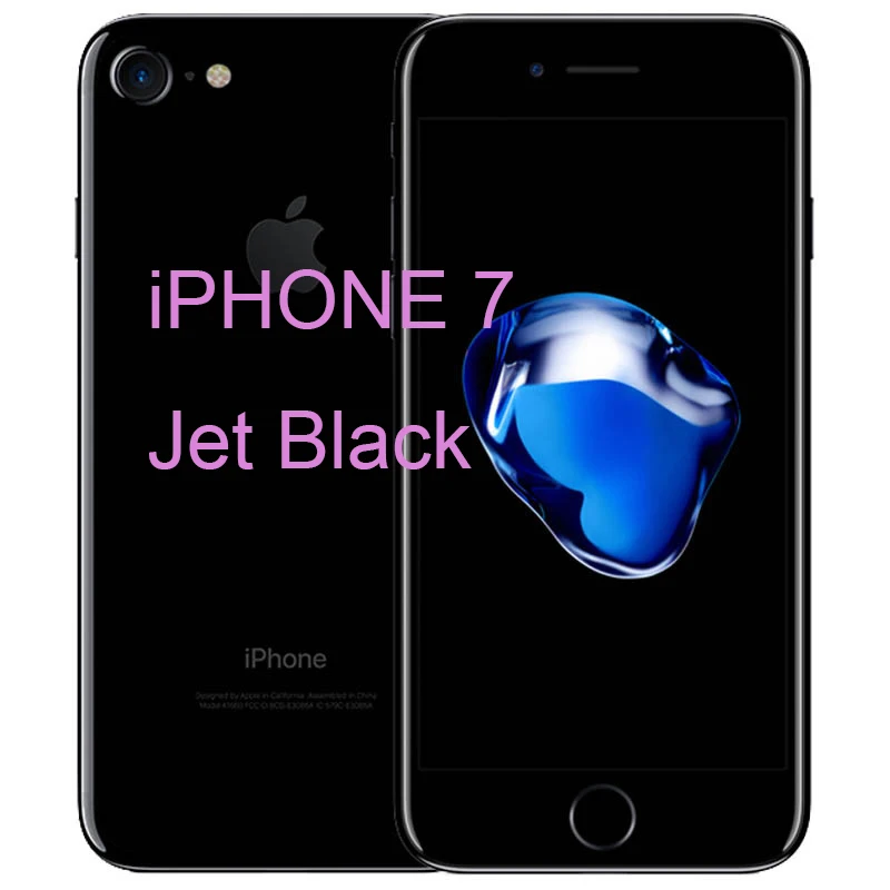 Разблокированный Apple iPhone 7/iPhone 7 Plus четырехъядерный мобильный телефон 12,0 МП камера 32G/128G/256G Rom IOS Телефон с отпечатком пальца - Цвет: iphone 7 Jet Black