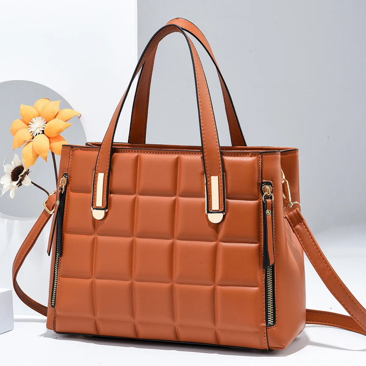 

Ladies Quality Leather Letter Shoulder Bags for Women 2021 Luxury Handbags Women Bags Designer Fashion Large Capacity Tote Bag