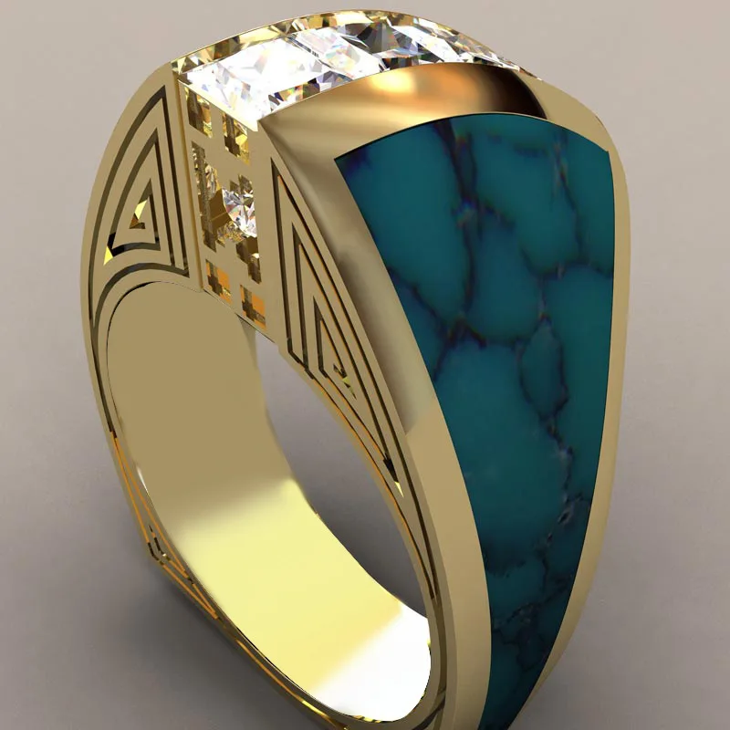 

Luxury Geometry Gold Ring Female Wedding Ring Jewelry Size 6-10