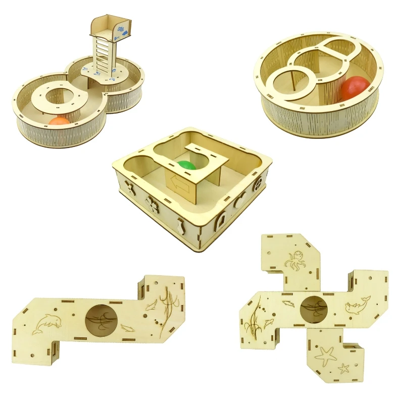 

Small Animal Hamster Maze Natural Wood Exercise Toy Playground Tube Tunnel Cage Accessories for hamsters gerbils or mice cage