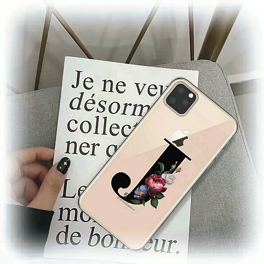 Персонализированный Чехол для мобильного телефона iphone xs max с надписью Monogram A B C D