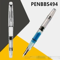 fountain pen penbbs 494 transparent piston fountain pen demonstrator ink pens 0 380 5mm nib school office supplies stationery