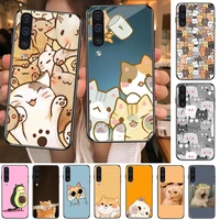 cute cartoon cat phone cover hull for samsung galaxy s8 s9 s10e s20 s21 s5 s30 plus s20 fe 5g lite ultra black soft case